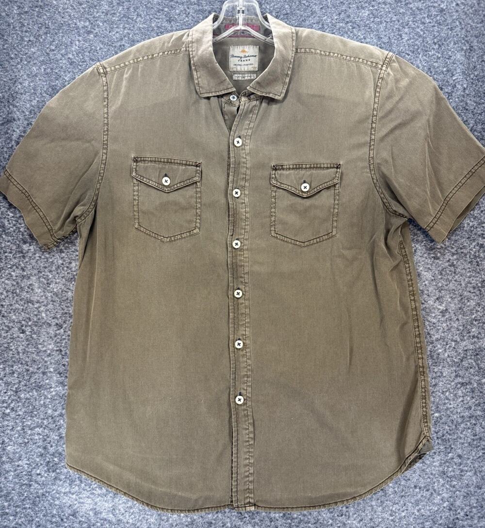 Tommy Bahama Jeans Green Casual Island Crafted Button Down Large Soft Light 277